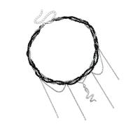 THINCAN Elegante strass attraversare il ciondolo con catena a serpente accessorio per donne alla moda alla ricerca di stili unici