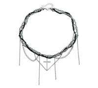 THINCAN Elegante strass attraversare il ciondolo con catena a serpente accessorio per donne alla moda alla ricerca di stili unici