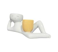 THINCAN Falso Piante Grasse Piante Artificiali Umani A Forma di Vaso Per Piante In Ceramica Decorazione Scrivania Pianta Da Tavolo Per Decorazioni Ufficio