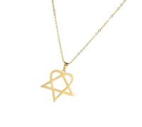 THINCAN Irregolare Cinque Conservato Collana Stella In Acciaio Inox Oro Placcato Pendente Geometrico Per Le Donne Gioielli Quotidiani Alla Moda Collana Cava, Taglia unica, come descritto, come