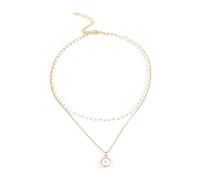 THINCAN Lunghezza regolabile Imitazione Perline Pendente Collana Per Le Donne Moderna Collana Fatta A Mano Per Le Feste O Evento Formale Regolabile Gioielli Lunghezza