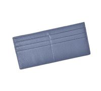 THINCAN Lusso titolare di carte strutturato portafoglio con chiusura lampo in tasca e professionale per uso aziendale, risparmio di carte di credito, blu, Mass Beauty