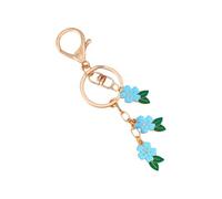 THINCAN Magnifico Cavaliere Fiore Con Ciliegia Fioritura Delicate Ciliegie Fiore Portachiavi Perfetto Per Migliorare La Vita Del Giorno Accessori Smalto Petalo, Blu, Taglia unica