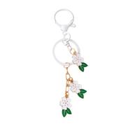 THINCAN Magnifico Cavaliere Fiore Con Ciliegia Fioritura Delicate Ciliegie Fiore Portachiavi Perfetto Per Migliorare La Vita Del Giorno Accessori Smalto Petalo, bianco, Taglia unica