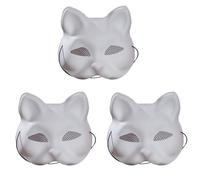 THINCAN Maschera in maschera non dipinta con vernice acrilica e pennello per Halloween Cosplay Party Maschera di carta colorata a mano