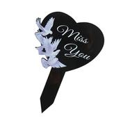 THINCAN Memoriali del cuore Placche Incisione Acrilico Memoriale per Esterni Decorazione funeraria Simpatia Regalo Durevole Indirizzo del Cimitero