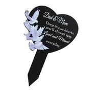 THINCAN Memoriali del cuore Placche Incisione Acrilico Memoriale per Esterni Decorazione funeraria Simpatia Regalo Durevole Indirizzo del Cimitero