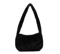 THINCAN Moda Peluche Borsa A Tracolla Per Le Donne Elegante Borsa A Tracolla Per Le Viaggi Tempo Libero, Nero