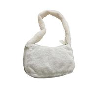 THINCAN Moda Peluche Borsa A Tracolla Per Le Donne Elegante Borsa A Tracolla Per Le Viaggi Tempo Libero, bianco