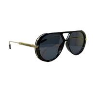 THINCAN Occhiali da sole con occhi di gatto alla moda con telaio in PC a doppio raggio design comodi occhiali per gli occhi per adulti protezione solare all'aperto, Black Frame Gray Pie, taglia unica