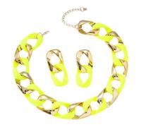 THINCAN Orecchini geometrici Collana Set Delle Donne Hip Hop Gioielli Splicing Collana Resina E Gioielli In Metallo Leggero Per La Festa Del Giornaliero