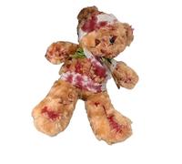THINCAN Orso di peluche ferito dall'orrore con ciondolo gotico crudele esposizioni infestate Safe PP Cotton Halloween giocattolo personaggio, Taglia unica, come descritto