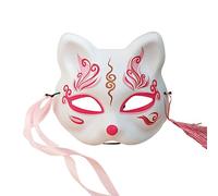 THINCAN Per Gatto Maschera Giapponese Per Gatto Natsume Book Of Foxes Mezza Maschera Viso Divertente Halloween Cosplay Party