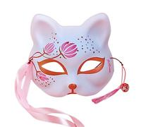 THINCAN Per Gatto Maschera Giapponese Per Gatto Natsume Book Of Foxes Mezza Maschera Viso Divertente Halloween Cosplay Party