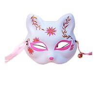 THINCAN Per Gatto Maschera Giapponese Per Gatto Natsume Book Of Foxes Mezza Maschera Viso Divertente Halloween Cosplay Party