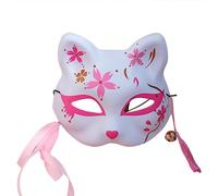 THINCAN Per Gatto Maschera Giapponese Per Gatto Natsume Book Of Foxes Mezza Maschera Viso Divertente Halloween Cosplay Party