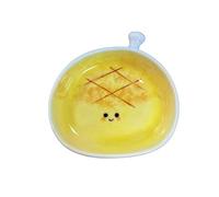 THINCAN Piatto immersione in ceramica cartone animato croissants pane spezie forno a microonde spuntini piatto per condimento da dessert accessori da pranzo