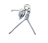 THINCAN Portachiavi con ciondolo a forma di cuore in lega con cavo in pelle morbida Multi scopo decorativo Charm Bag Ornamento per auto simbolo dell'amore portachiavi, argento, Taglia unica