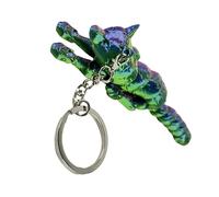 THINCAN Portachiavi Lupo Stampato Con Realistico E Multiplo Giunto Design Accessori Per Gli Amanti Animali E Collezionisti Portachiavi Da Appendere Auto, Red Blue Green, Taglia unica