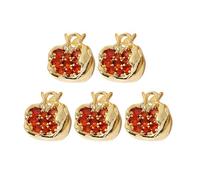 THINCAN Set Di 5 Zirconi Ciliegi/Melograno Charm Per Bracciale Collana A Forma Di Frutta Accessori Per Gioielli Fare Accessori