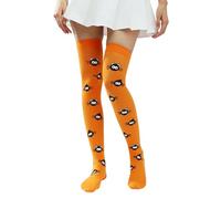 THINCAN Sopra il ginocchio Coscia Calzini Halloween Coscia Calze Alte Novità Stampate Calze Per Le Donne Regali Sopra Le Calze Al Ginocchio Stampate