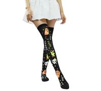 THINCAN Sopra il ginocchio Coscia Calzini Halloween Coscia Calze Alte Novità Stampate Calze Per Le Donne Regali Sopra Le Calze Al Ginocchio Stampate