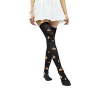THINCAN Sopra il ginocchio Coscia Calzini Halloween Coscia Calze Alte Novità Stampate Calze Per Le Donne Regali Sopra Le Calze Al Ginocchio Stampate