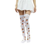 THINCAN Sopra il ginocchio Coscia Calzini Halloween Coscia Calze Alte Novità Stampate Calze Per Le Donne Regali Sopra Le Calze Al Ginocchio Stampate