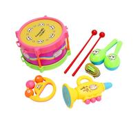 THINCAN Strumento a percussione, per lo sviluppo dell'educazione, giocattolo musicale con bacchette, tromba, sabbia, martello per bambini, giocattolo educativo