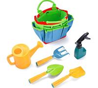 THINCAN Strumento da giardino in plastica con capsula di sabbia giocattolo, strumento per sabbiera con pala, pentola per acqua, strumento da giardino interattivo, giocattolo da spiaggia