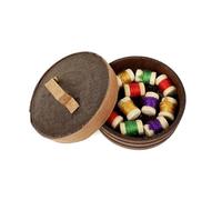 THINCAN Tiny Round Sewing Box per 1/12 scala case delle bambole mostra decorazioni per la casa vintage in miniatura per le case delle bambole