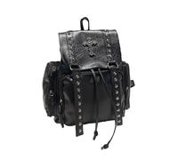 THINCAN Zaino alla moda con decorazione a borchie per ragazzi borsa per la scuola da viaggio zaino estetico per tutti i giorni Kee cordoncino in pelle