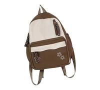 THINCAN, zaino per la scuola ergonomico, pratico, in nylon, per adolescenti, design ergonomico, resistente all'usura, diversi scomparti, alla moda, marrone