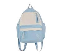 THINCAN, zaino per la scuola ergonomico, pratico, in nylon, per adolescenti, design ergonomico, resistente all'usura, diversi scomparti, alla moda, Blu