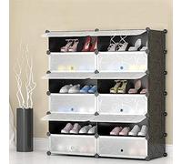 THINFAR Scaffale Cubi Armadio Armadio Armadio XXL, Scaffale di immagazzinaggio, Armadietto, Armadio in Plastica, Grande capacità (6 livelli 12 porte, Black)