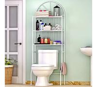 THINFAR Scaffale da Bagno, a 3 Ripiani, Salvaspazio Organizer Scaffale di Stoccaggio, Scaffale per Il Bagno al di sopra di Lavatrice-55*26*165CM (65*34*177cm-Bianco)