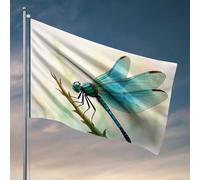 Things For Boys Room Blue Dragonfly on a Branch Flag Yard Art Beer Decoration for Man Caverna (60 x 90 cm)