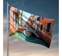 Things For Boys Room Colorful Venice Canals and Bridges Flag Yard Art Beer Decoration for Man Caverna (152 x 244 cm)