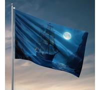 Things For Boys Room Night Voyage Under The Full Moon Flag Yard Art Beer Decoration for Man Caverna (60 x 90 cm)
