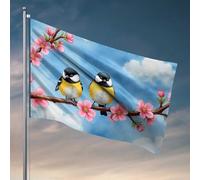 Things For Boys Room Sakura Blossoms and Birds In Spring Flag Yard Art Beer Decoration for Man Caverna (152 x 244 cm)