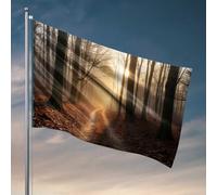 Things For Boys Room Sunrise in the Autumn Forest Flag Yard Art Beer Decoration for Man Caverna (30 x 45 cm)