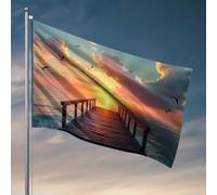 Things For Boys Room Tramonto Serenity On The Dock Bandiera Yard Art Beer Decoration For Man Caverna (120 x 180 cm)