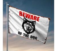 Things For Boys Room Warning: Beware Of The Dog Flag Yard Art Beer Decoration For Man Caverna (120 x 180 cm)