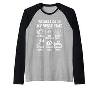 Things I Don in My Spare Time Funny Football Maglia con Maniche Raglan