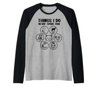 Things in My Spare Time - Divertente Amante dei Gatti Maglia con Maniche Raglan