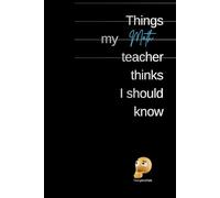 Things my teacher thinks I should know MATH: 100 pages wide ruled white paper, notebook, diary, school notebool, college notebook