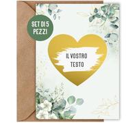 Things of Happiness 5x Carta da grattare in bianco Eucalyptus da personalizzare | Biglietto della fortuna Carta sorpresa | Regalo buono per compleanno, San Valentino, Natale (5 pezzi Eucalyptus)