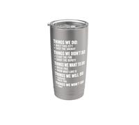 Things We Did Sarcastic Music Checklist Testo canzone Classico Bicchiere termico in acciaio inox doppia parete