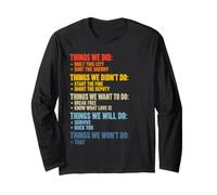 Things We Did Sarcastic Music Checklist Testo Canzone Classico Maglia a Manica