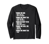 Things We Did Sarcastic Music Checklist Testo Canzone Classico Maglia a Manica